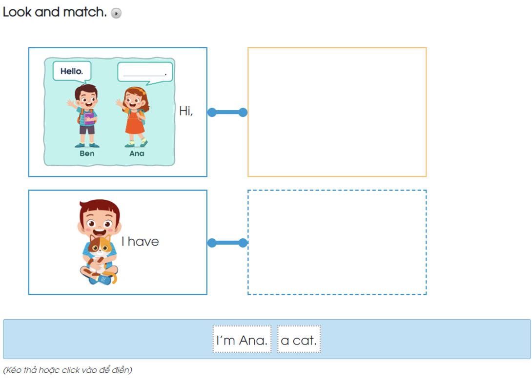 Câu hỏi Nhìn hình và nối