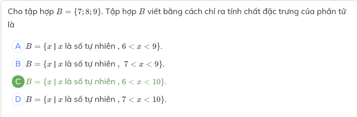 Dạng câu hỏi một phương án