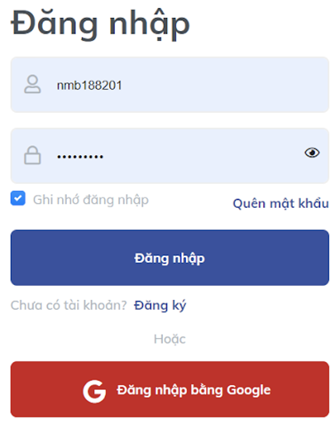 Đăng nhập tài khoản trên OLM