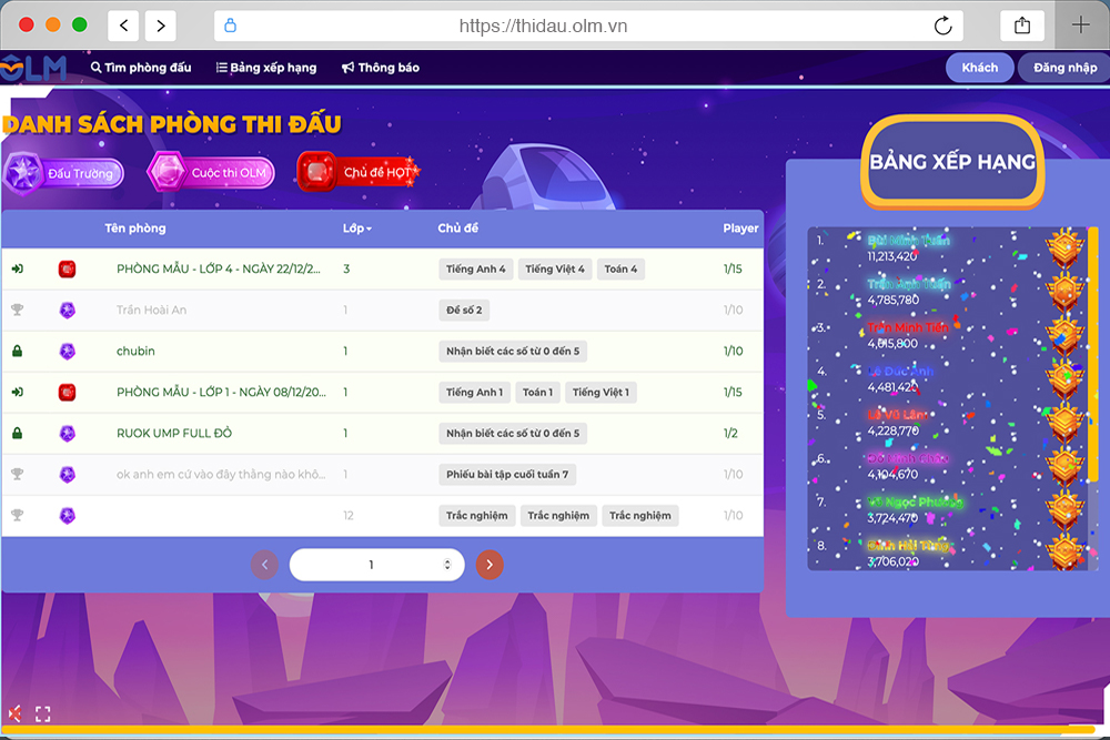nâng cao kiến thức, kỹ năng với OLM thi đấu