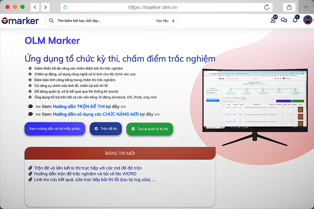 OLM Marker - Ứng dụng chấm thi trắc nghiệm