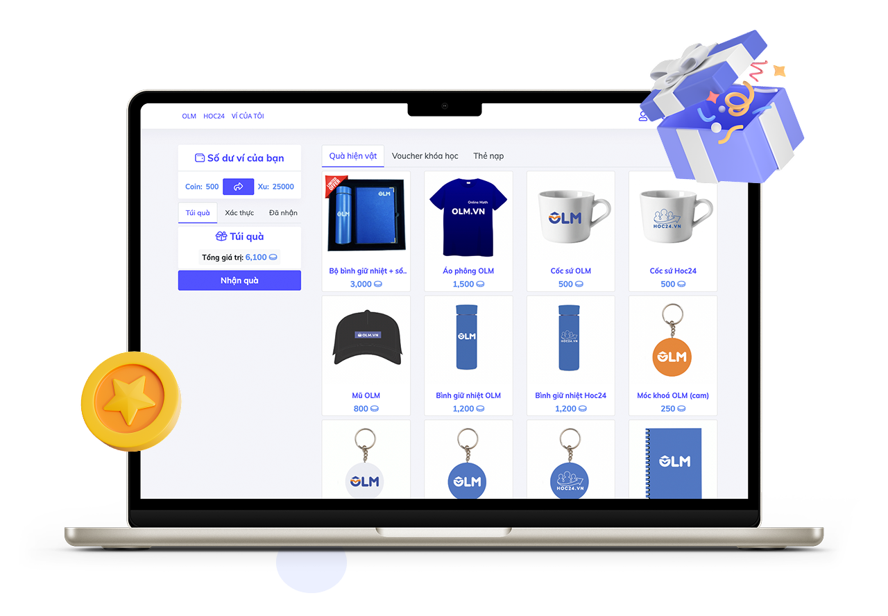 Nhận quà từ OLM SHOP