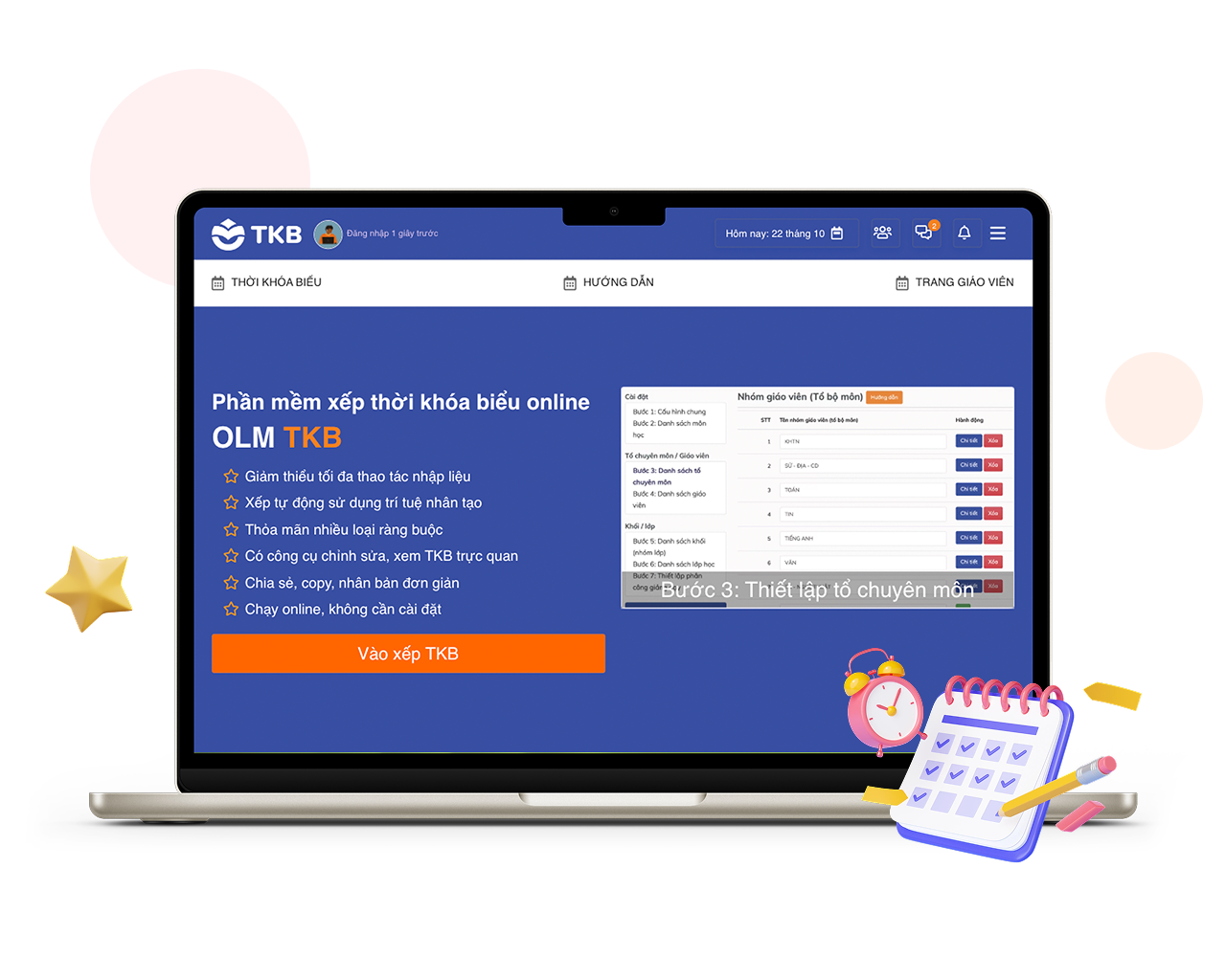 Ứng dụng xếp thời khoá biểu - OLM TKB